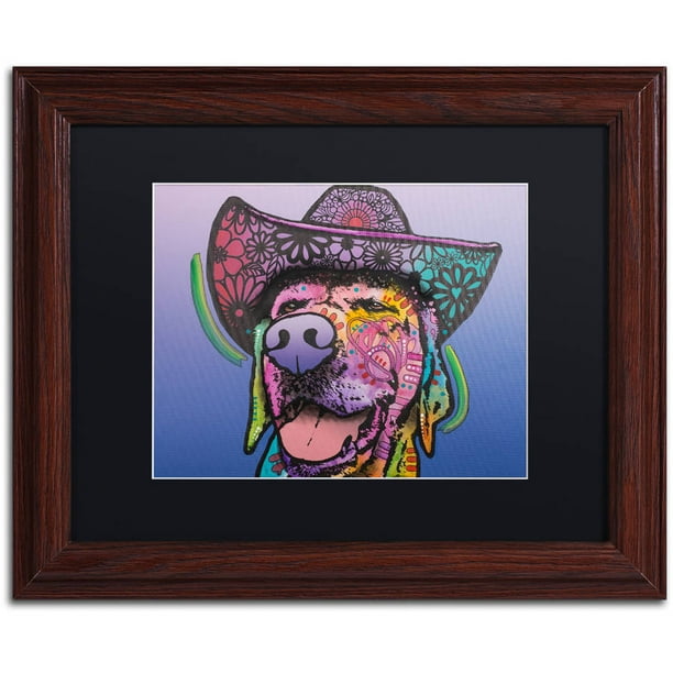 16 by 20-Inch Skull and Guns Matted Artwork by Dean Russo with Black Frame 